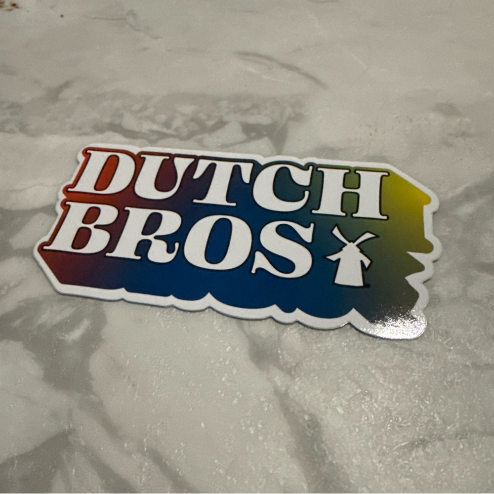 Dutch Bros Rainbow Logo Sticker - Multicolor HTF